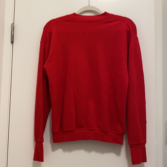 Helmut Lang Red Distressed Sweatshirt (S) - Picture 4 of 4